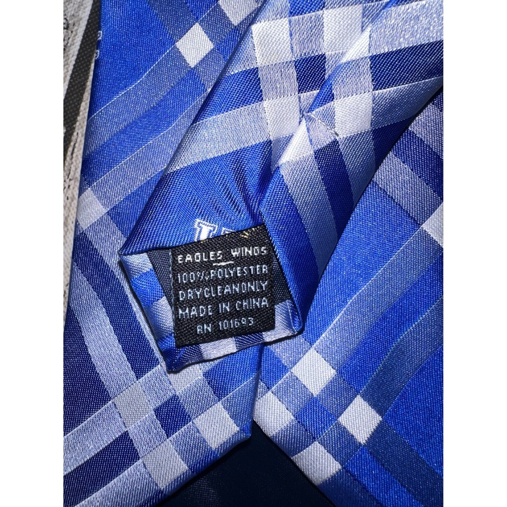 Kentucky Wildcats Mens Neck Tie College University Logo Plaid Blue Neck 58"x3.5" - Picture 4 of 6